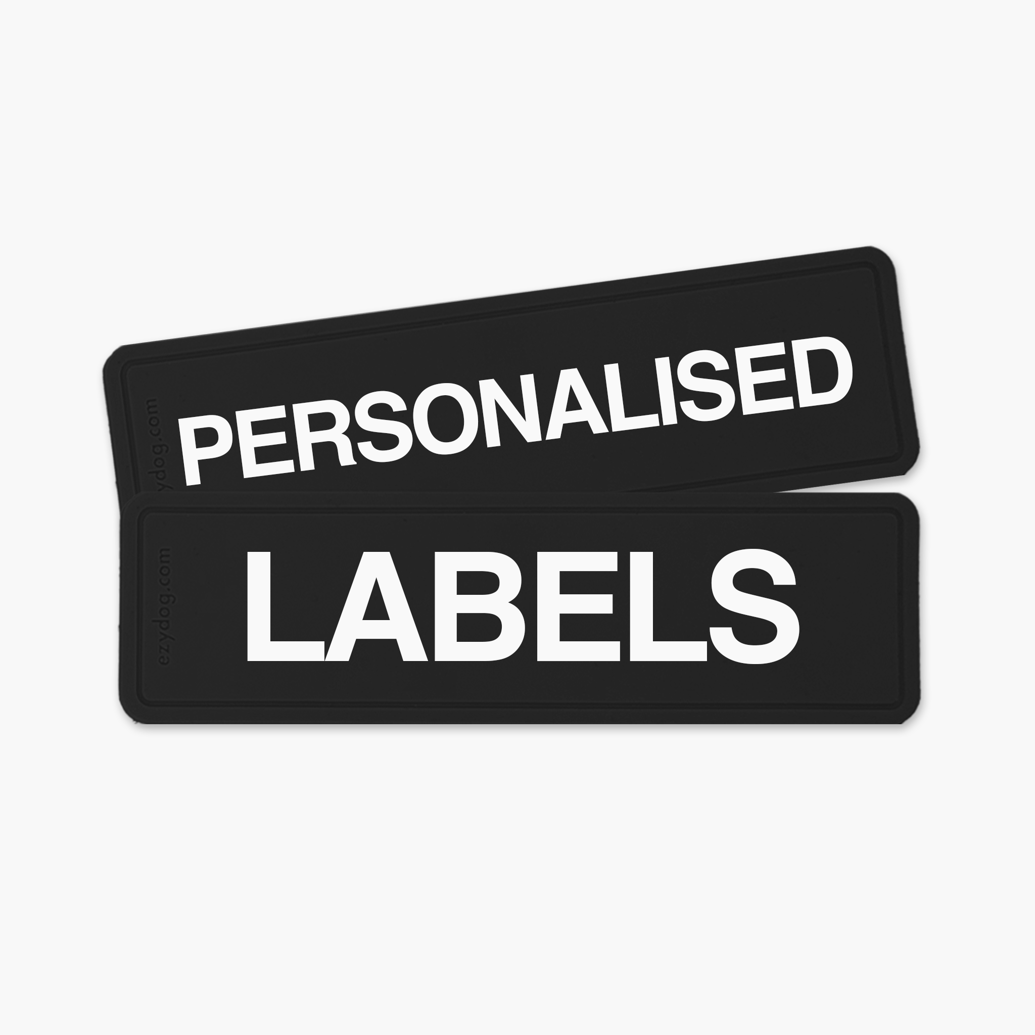Personalised labels for dog accessories